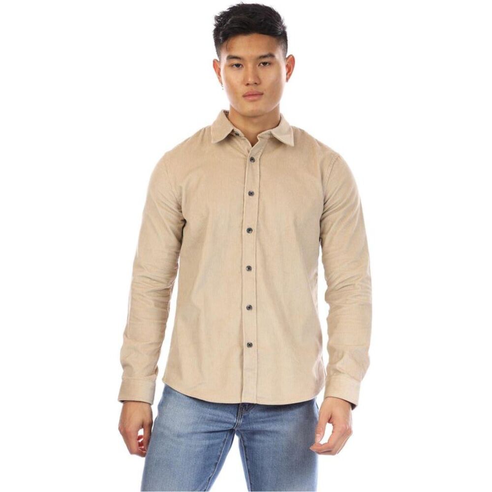 Peter Werth Mens Bexley Corduroy Long-Sleeved Shirt / Sand Brown
